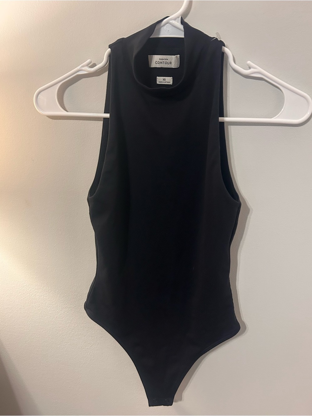 Babaton Black Sleeveless Mock-Neck Bodysuit